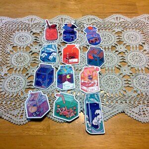 Colorful stickers, laptop stickers, crafts or scrapbooking - mason jars